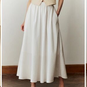 NWT Cotton and Linen White Maxi Skirt by Commense